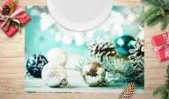 Tischsets | Platzsets - Weihnachten - Christbaumkugeln In Türkis Und Silber - 12 Stück Aus Premium Papier – Die Tischdekoration Für Die Weihnachtszeit -Weihnachten Schmücken Geschäft 035d0c28 9b19 43f8 96e8 915a6bf803c2