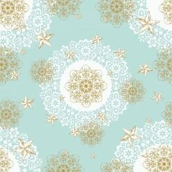 Mank Tischdecke Airlaid Sternenschein In Mintgrün-Gold, 80 X 80 Cm, 20 Stück - Weihnachten Sterne Mitteldecke