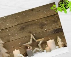 Tischsets | Platzsets - Weihnachten - Weihnachtliches Arrangement Aus Holz - 12 Stück Aus Premium Papier – Die Tischdekoration Für Die Weihnachtszeit -Weihnachten Schmücken Geschäft 10b19940 842b 4b04 ab2b 6358e097586e