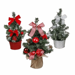 3er Set Mini Weihnachtsbäume Tannenbaum Geschmückt Tischdekoration Weihnachten