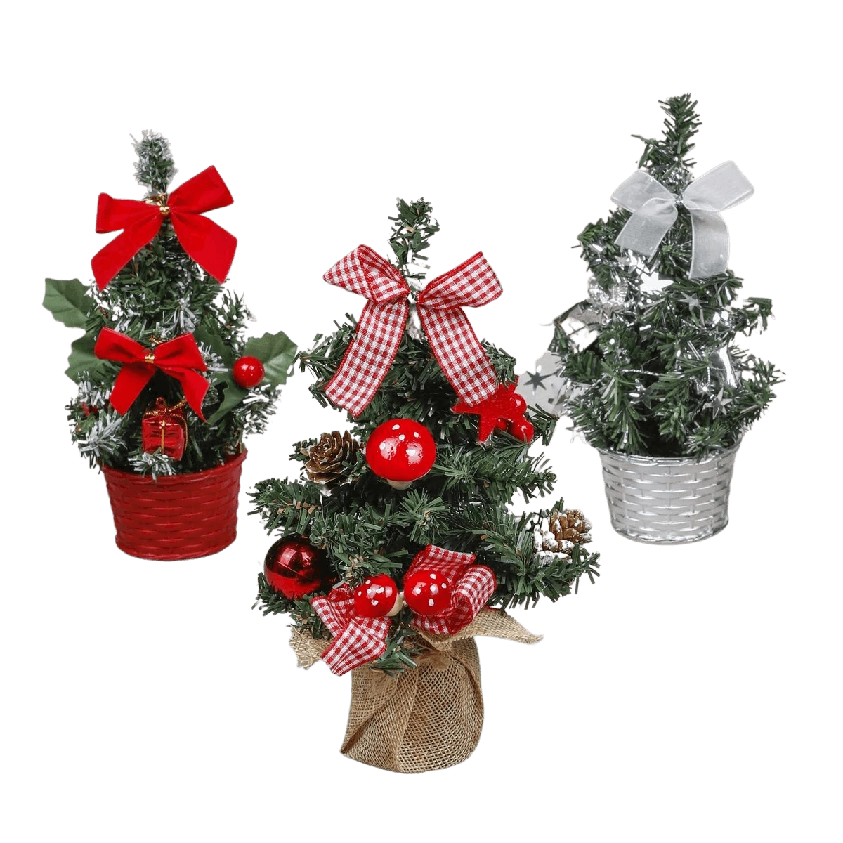 3er Set Mini Weihnachtsbäume Tannenbaum Geschmückt Tischdekoration Weihnachten 1 3er Set Mini Weihnachtsbäume Tannenbaum Geschmückt Tischdekoration Weihnachten