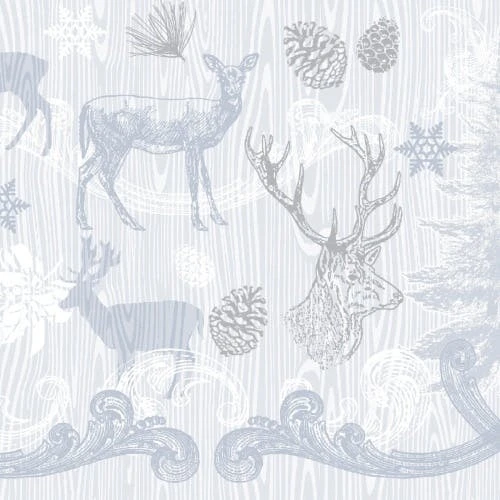 Mank Serviette Tissue Bruno In Grau-Silber, 40 X 40 Cm, 100 Stück - Weihnachten Hirsch Tannenzapfen 4 Mank Serviette Tissue Bruno In Grau-Silber, 40 X 40 Cm, 100 Stück - Weihnachten Hirsch Tannenzapfen – Bild 4