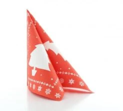 Sovie HOME Serviette White Tree In Rot Aus Linclass® Airlaid 40 X 40 Cm, 12 Stück - Weihnachten