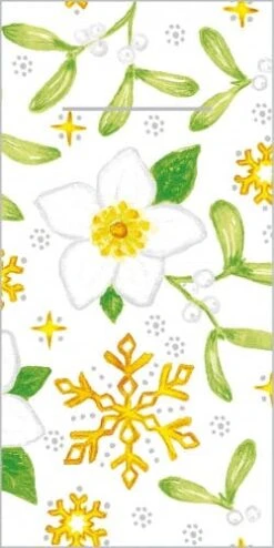 Mank Besteckservietten Airlaid Mistletoe, 40 X 40 Cm, 1/8 Falz, 75 Stück - Bestecktaschen Weihnachten Mistelzweige
