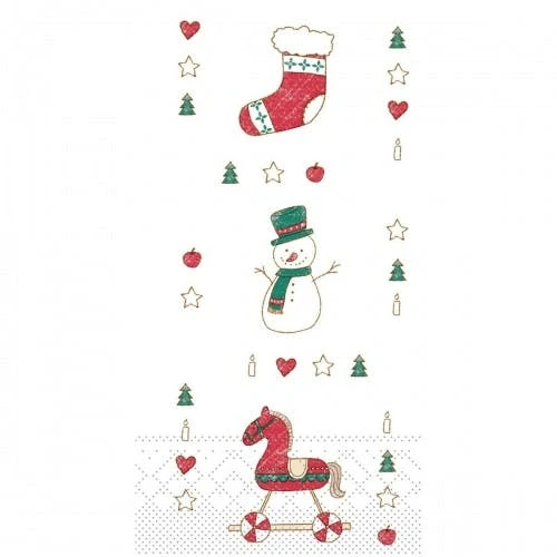Mank Serviette Grace In Rot-Grün, 33 X 33 Cm, 1/8 Falz, 100 Stück - Weihnachten Schaukelpferd 1 Mank Serviette Grace In Rot-Grün, 33 X 33 Cm, 1/8 Falz, 100 Stück - Weihnachten Schaukelpferd