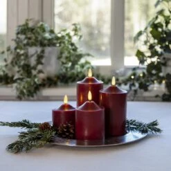 LED Kerzenset Adventskerzen Weihnachten 3D Flamme 4 Größen Timer Rot 4 Stück -Weihnachten Schmücken Geschäft 27f190c9 6b29 485e ac3c 7b15edab1ce7