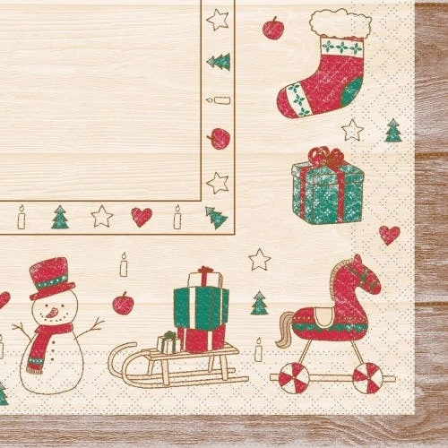 Mank Serviette Grace In Rot-Grün, 33 X 33 Cm, 1/8 Falz, 100 Stück - Weihnachten Schaukelpferd 2 Mank Serviette Grace In Rot-Grün, 33 X 33 Cm, 1/8 Falz, 100 Stück - Weihnachten Schaukelpferd – Bild 2