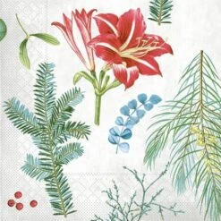 Mank Tissue Serviette Amaryllis, 40 X 40 Cm, 100 Stück - Weihnachten Xmas