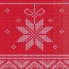Mank Tissue Serviette Mick In Rot-Bordeaux, 33 X 33 Cm, 3-lagig, 100 Stück - Weihnachten Eiskristalle