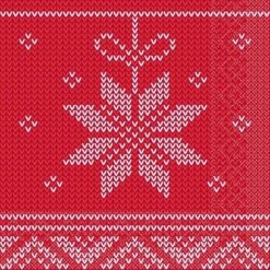 Mank Tissue Serviette Mick In Rot-Bordeaux, 33 X 33 Cm, 3-lagig, 100 Stück - Weihnachten Eiskristalle