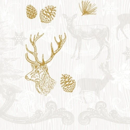 Mank Serviette Tissue Bruno In Grau-Silber, 40 X 40 Cm, 100 Stück - Weihnachten Hirsch Tannenzapfen 3 Mank Serviette Tissue Bruno In Grau-Silber, 40 X 40 Cm, 100 Stück - Weihnachten Hirsch Tannenzapfen – Bild 3
