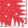 Mank Serviette Tissue Lennert In Rot, 33 X 33 Cm, 100 Stück - Weihnachten Sterne Tannenbaum