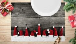 Tischsets | Platzsets - Weihnachten - Rote Zipfelmützen Im Schnee - 12 Stück Aus Premium Papier - Die Besondere Tischdekoration Für Die Weihnachtszeit -Weihnachten Schmücken Geschäft 6852cb4c 83be 4f04 8dcc 70561f63f5ea