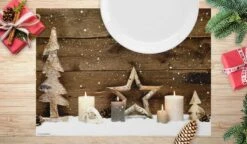 Tischsets | Platzsets - Weihnachten - Weihnachtliches Arrangement Aus Holz - 12 Stück Aus Premium Papier – Die Tischdekoration Für Die Weihnachtszeit -Weihnachten Schmücken Geschäft 729743d1 cd2e 45a4 a190 a5562477c139