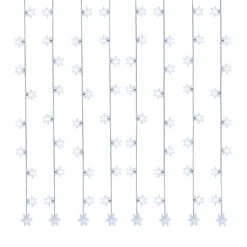 LED Lichtervorhang Schneeflocken 64 Kaltweiße LED 1,2mx1m Für Innen Weihnachten