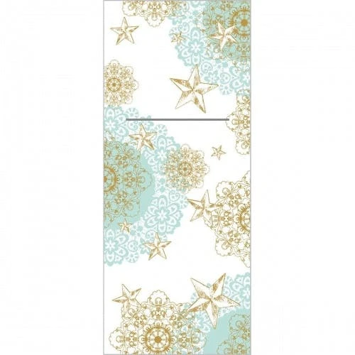 Mank XL Besteckservietten Airlaid Sternenschein In Mintgrün-Gold, 48 X 40 Cm, 75 Stück - Bestecktaschen Weihnachten 1 Mank XL Besteckservietten Airlaid Sternenschein In Mintgrün-Gold, 48 X 40 Cm, 75 Stück - Bestecktaschen Weihnachten