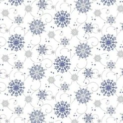 Mank Tischdecke Airlaid Cristal In Blau-Silber, 80 X 80 Cm, 20 Stück - Mitteldecke Weihnachten Schneeflocken