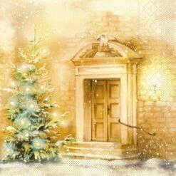 Mank Tissue Serviette 3-lagig, Dora, 40 X 40 Cm, 100 Stück - Mank - Weihnachten Tannenbaum