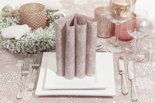 Mank Tischdecke Airlaid Steven In Hellbraun, 80 X 80 Cm, 20 Stück - Mitteldecke Schneekristalle Weihnachten 6 Mank Tischdecke Airlaid Steven In Hellbraun, 80 X 80 Cm, 20 Stück - Mitteldecke Schneekristalle Weihnachten – Bild 6