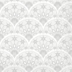 Mank Tissue Serviette Saphira In Grau-Silber, 33 X 33 Cm, 100 Stück - Weihnachten Ornamente
