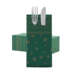 Sovie HORECA Besteckserviette Liam In Grün Aus Linclass® Airlaid 40 X 40 Cm, 100 Stück - Bestecktasche Weihnachten -Weihnachten Schmücken Geschäft bc43c433 b0b4 4c1a 933f 7c8cf4a987c4