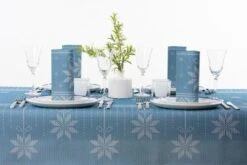 Mank Airlaid Tischdecke Mick In Grau-Blau, 120 X 220 Cm, 20 Stück - Mitteldecke Tischtuch Weihnachten Weihnachtssterne