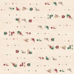 Mank Tischdecke Grace In Rot-Braun, 80 X 80 Cm, 20 Stück - Weihnachten Nostalgie Schaukelpferd