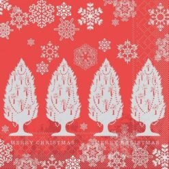 Mank Serviette Tissue Moira In Rot, 33 X 33 Cm, 100 Stück - Weihnachten Tannenbaum Eiskristalle -Weihnachten Schmücken Geschäft d2f3509a 1e8b 49a5 837b 821b69dce3ad 5