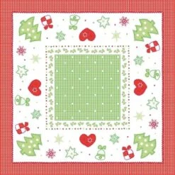 Sovie HORECA Tischdecke Christmas In Rot-Grün Aus Linclass® Airlaid 80 X 80 Cm, 20 Stück - Mitteldecke Weihnachten