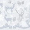 Mank Serviette Airlaid Bruno In Grau-Silber, 40 X 40 Cm, 50 Stück - Weihnachten Hirsch Rankenmotiv