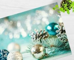 Tischsets | Platzsets - Weihnachten - Christbaumkugeln In Türkis Und Silber - 12 Stück Aus Premium Papier – Die Tischdekoration Für Die Weihnachtszeit -Weihnachten Schmücken Geschäft f2d64bbb cffa 4c77 8ab6 df8ecc4c06b4