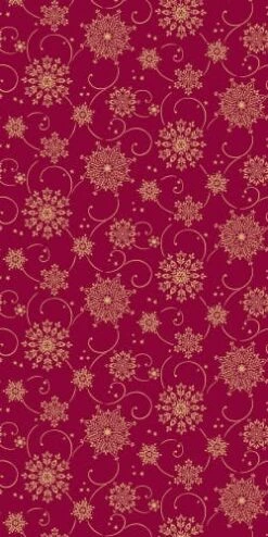Mank Tischdeckenrolle Cristal In Bordeaux, 120 Cm X 25 M, 1 Stück - Weihnachten Eiskristalle Schneeflocken