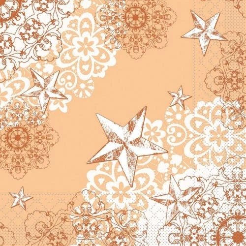 Mank Serviette Airlaid Sternenschein In Aprikot-Terrakotta, 40 X 40 Cm, 50 Stück - Weihnachten 2 Mank Serviette Airlaid Sternenschein In Aprikot-Terrakotta, 40 X 40 Cm, 50 Stück - Weihnachten – Bild 2